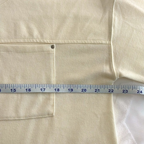 Calvin Klein Soft, Cream High/Low Top with Decorative Pocket, Studs. Size XL - Picture 10 of 12